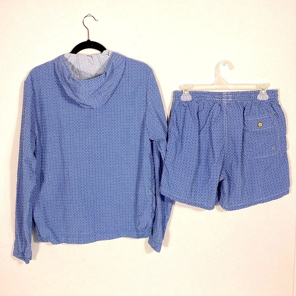 Luca RODA at The Beach (Italian Luxury Brand - Luca Roda) Blue patterned apparel